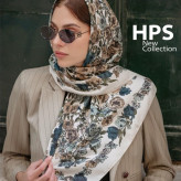 روسری نخی سیا اسکارف قواره 100 گلدار شیک