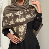 روسری نخی قواره 125 وسط ساده گل دار