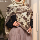 روسری نخی قواره 125 وسط ساده گل دار