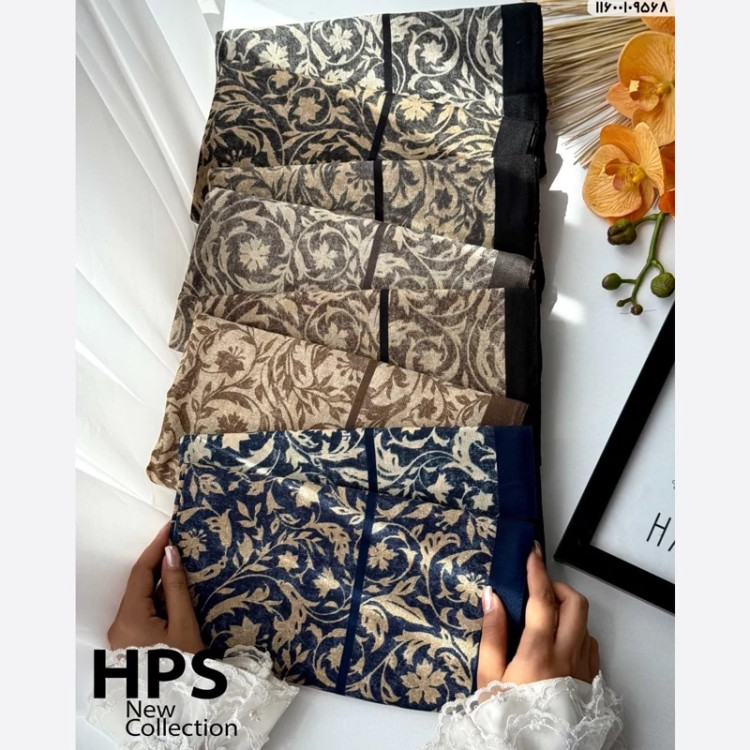 روسری سی آی اسکارف دوردوخت قواره 125 گل دار