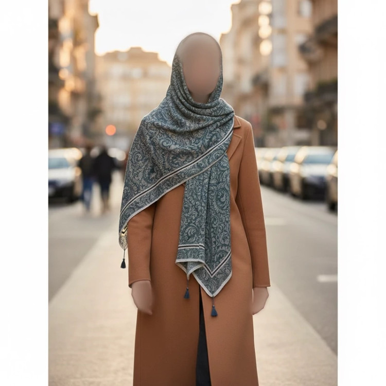 روسری پلیسه منگوله دار