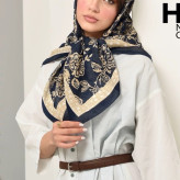 روسری حریر قواره 100 گل دار