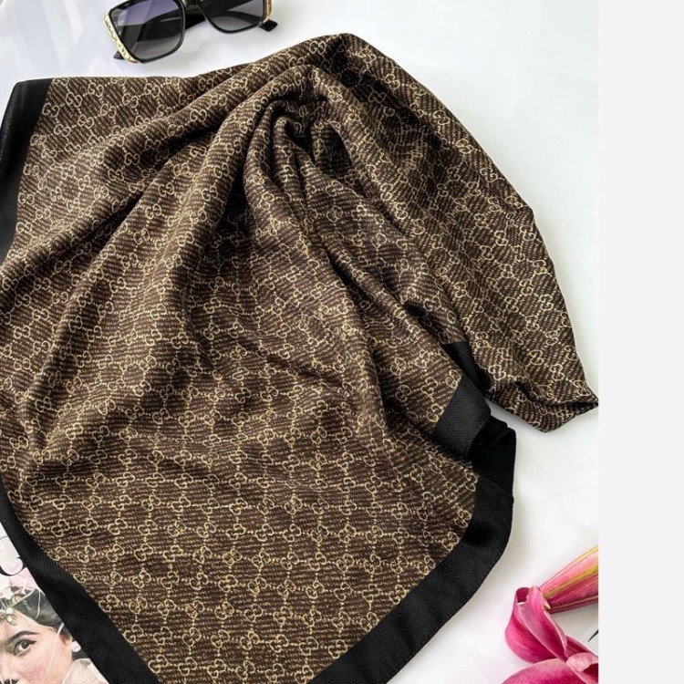 روسری نخی قواره 140 طرح گوچی