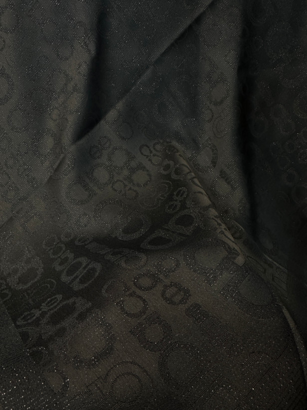 روسری مشکی ژاکارد زری دار قواره ۱۴۰