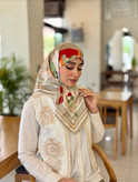 روسری ابریشم سوزنی طرح لویی ویتون قواره ۹۰