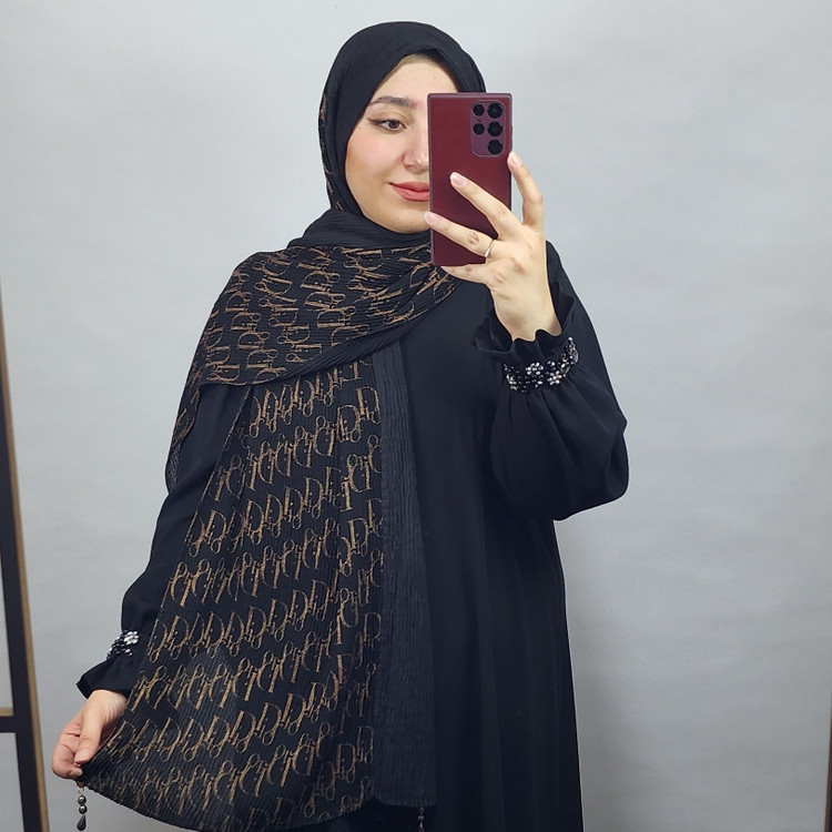 شال مشکی طلایی برشکا وارداتی شیک و خاص